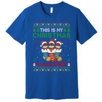 Squirrel In Christmas Socks Ugly Xmas Pajama Gift Premium T-Shirt