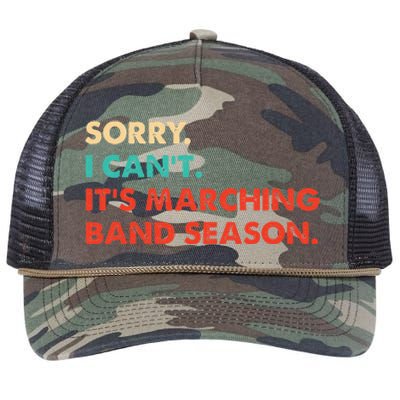 Sorry. I Cant. Its Marching Band Season Marching Band Retro Rope Trucker Hat Cap