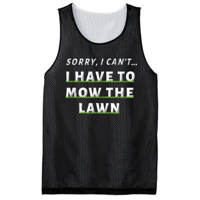 Sorry I Can't I Have To Mow The Lawn Funny Lawn Mowing Dad Mesh Reversible Basketball Jersey Tank