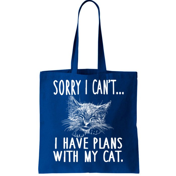 Sorry I CanT I Have Plans With My Cat Cute Cat Gift Tote Bag