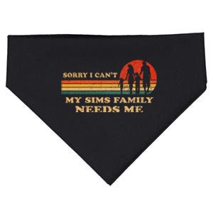 Sorry I CanT My Sims Family Needs Me Novelty Sarcastic USA-Made Doggie Bandana