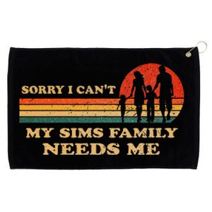 Sorry I CanT My Sims Family Needs Me Novelty Sarcastic Grommeted Golf Towel