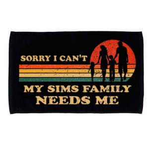 Sorry I CanT My Sims Family Needs Me Novelty Sarcastic Microfiber Hand Towel