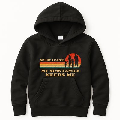Sorry I CanT My Sims Family Needs Me Novelty Sarcastic Kids Hoodie