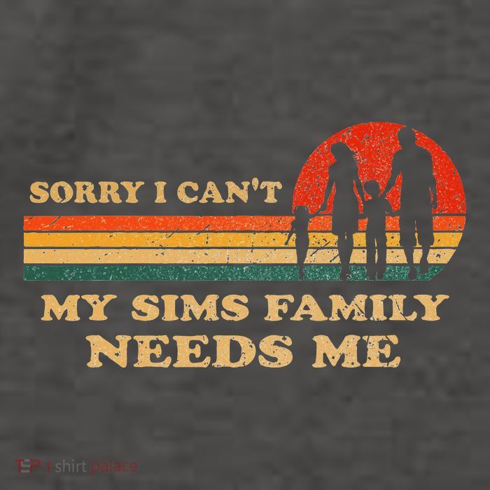 Sorry I CanT My Sims Family Needs Me Novelty Sarcastic Vector Backpack