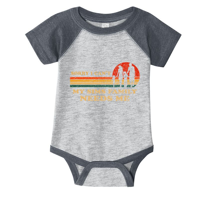 Sorry I CanT My Sims Family Needs Me Novelty Sarcastic Infant Baby Jersey Bodysuit
