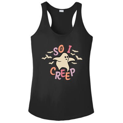 So I Creep Retro Halloween Spooky Vibes Trick Or Treat Ghost Gift Ladies PosiCharge Competitor Racerback Tank