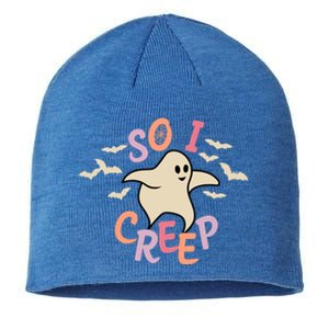 So I Creep Retro Halloween Spooky Vibes Trick Or Treat Ghost Gift Sustainable Beanie