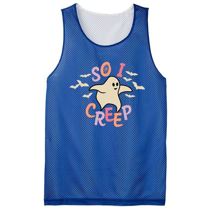 So I Creep Retro Halloween Spooky Vibes Trick Or Treat Ghost Gift Mesh Reversible Basketball Jersey Tank