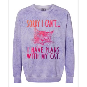 Sorry I CanT I Have Plans With My Cat Cute Cat Gift Colorblast Crewneck Sweatshirt