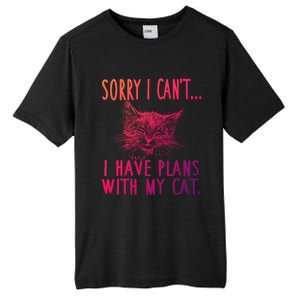 Sorry I CanT I Have Plans With My Cat Cute Cat Gift Tall Fusion ChromaSoft Performance T-Shirt