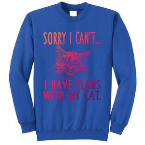 Sorry I CanT I Have Plans With My Cat Cute Cat Gift Sweatshirt