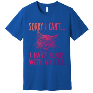 Sorry I CanT I Have Plans With My Cat Cute Cat Gift Premium T-Shirt