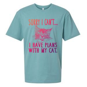 Sorry I CanT I Have Plans With My Cat Cute Cat Gift Sueded Cloud Jersey T-Shirt