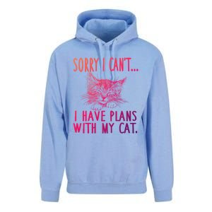 Sorry I CanT I Have Plans With My Cat Cute Cat Gift Unisex Surf Hoodie