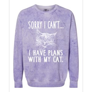 Sorry I CanT I Have Plans With My Cat Cute Cat Gift Colorblast Crewneck Sweatshirt