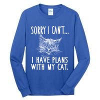 Sorry I CanT I Have Plans With My Cat Cute Cat Gift Tall Long Sleeve T-Shirt