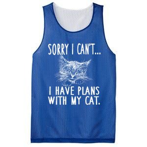 Sorry I CanT I Have Plans With My Cat Cute Cat Gift Mesh Reversible Basketball Jersey Tank