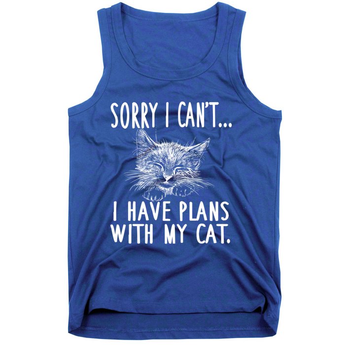 Sorry I CanT I Have Plans With My Cat Cute Cat Gift Tank Top