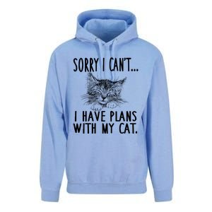 Sorry I CanT I Have Plans With My Cat Cute Cat Gift Unisex Surf Hoodie