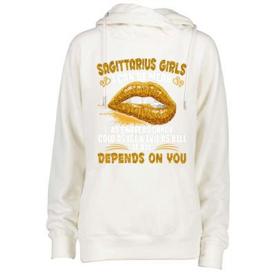 Sagittarius I Can Be Mean Saying Birthday Zodiac Gift Womens Funnel Neck Pullover Hood