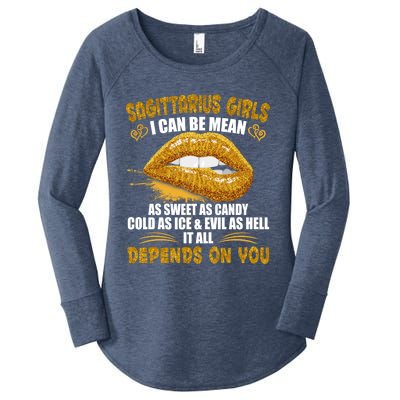 Sagittarius I Can Be Mean Saying Birthday Zodiac Gift Women's Perfect Tri Tunic Long Sleeve Shirt