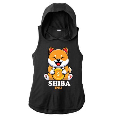 Shiba Inu Crypto Currency Cute Ladies PosiCharge Tri-Blend Wicking Draft Hoodie Tank