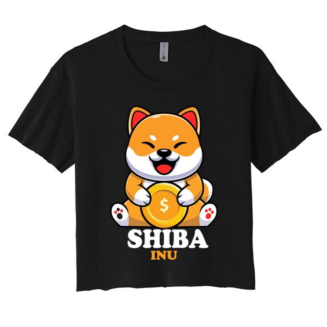 Shiba Inu Crypto Currency Cute Women's Crop Top Tee