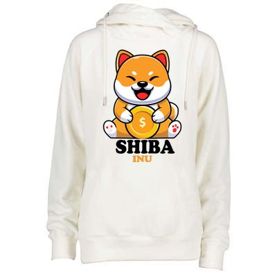 Shiba Inu Crypto Currency Cute Womens Funnel Neck Pullover Hood