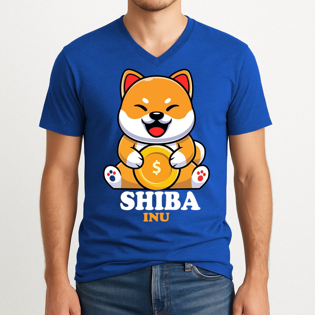 Shiba Inu Crypto Currency Cute V-Neck T-Shirt