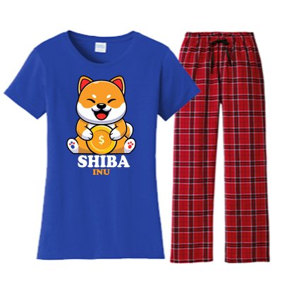 Shiba Inu Crypto Currency Cute Women's Flannel Pajama Set