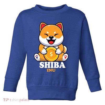 Shiba Inu Crypto Currency Cute Toddler Sweatshirt