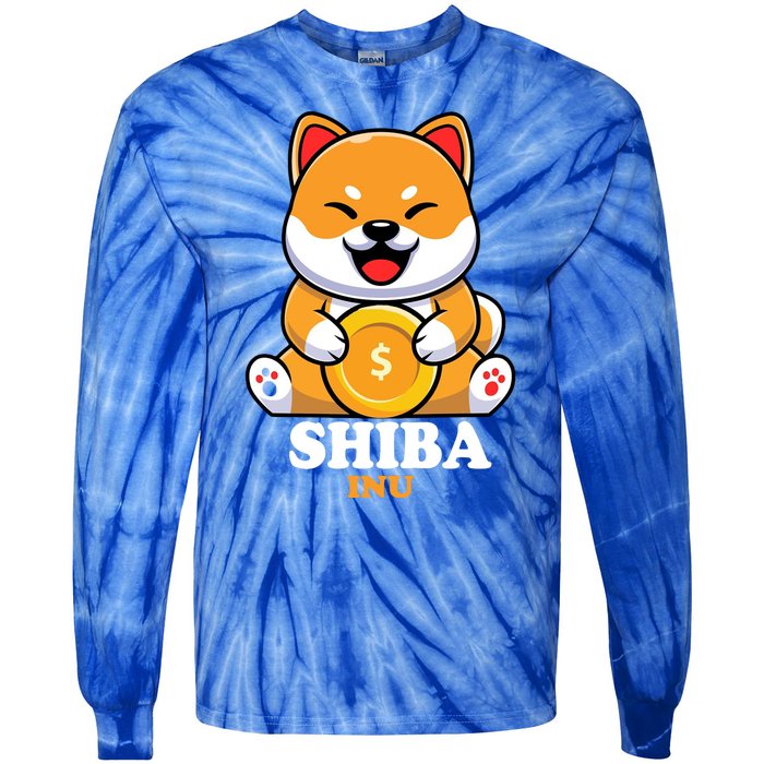 Shiba Inu Crypto Currency Cute Tie-Dye Long Sleeve Shirt