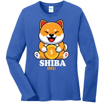 Shiba Inu Crypto Currency Cute Ladies Long Sleeve Shirt