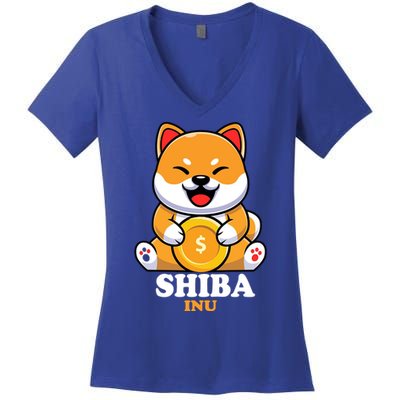 Shiba Inu Crypto Currency Cute Women's V-Neck T-Shirt