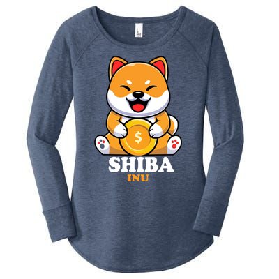 Shiba Inu Crypto Currency Cute Women's Perfect Tri Tunic Long Sleeve Shirt