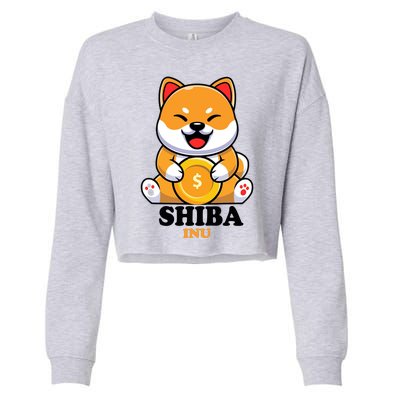 Shiba Inu Crypto Currency Cute Cropped Pullover Crew