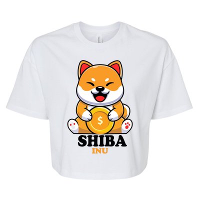 Shiba Inu Crypto Currency Cute Bella+Canvas Jersey Crop Tee