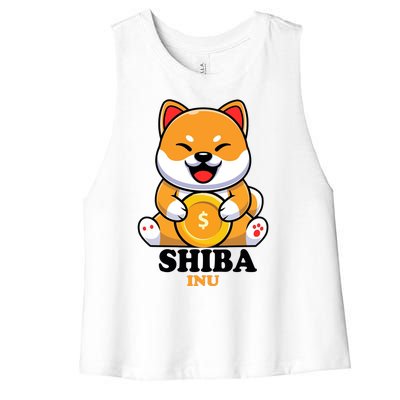 Shiba Inu Crypto Currency Cute Women's Racerback Cropped Tank