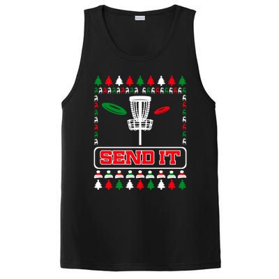 Send It Christmas Disc Golf Xmas Frisbee Golf Basket Chainz Funny Gift PosiCharge Competitor Tank