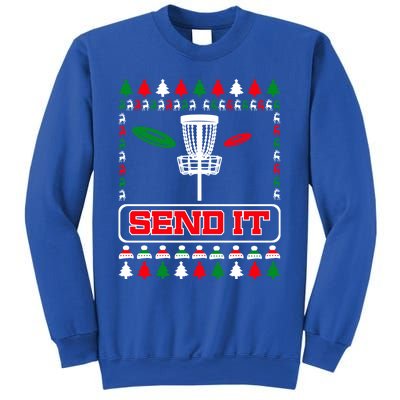 Send It Christmas Disc Golf Xmas Frisbee Golf Basket Chainz Funny Gift Sweatshirt