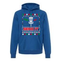 Send It Christmas Disc Golf Xmas Frisbee Golf Basket Chainz Funny Gift Premium Hoodie