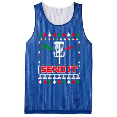 Send It Christmas Disc Golf Xmas Frisbee Golf Basket Chainz Funny Gift Mesh Reversible Basketball Jersey Tank