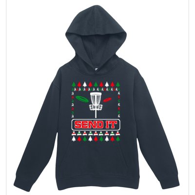 Send It Christmas Disc Golf Xmas Frisbee Golf Basket Chainz Funny Gift Urban Pullover Hoodie