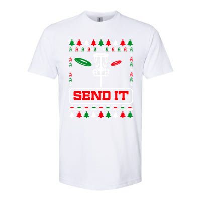 Send It Christmas Disc Golf Xmas Frisbee Golf Basket Chainz Funny Gift Softstyle CVC T-Shirt