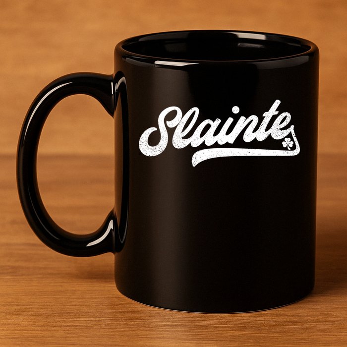 Slainte Irish Cheers 11oz C Handle Ceramic Mug