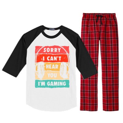 Sorry I Can't Hear You I'm Gaming Funny Gamer Gaming Gift Raglan Sleeve Pajama Set