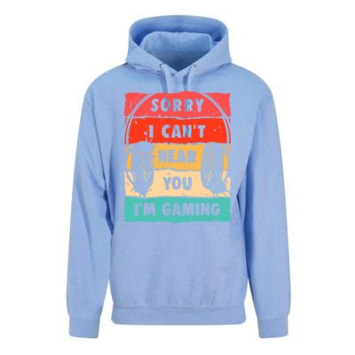 Sorry I Can't Hear You I'm Gaming Funny Gamer Gaming Gift Unisex Surf Hoodie