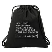 She Is Clothed In Leggings And Oversized S And Teaches Drawstring Bag