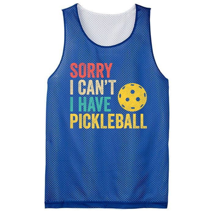 Sorry I CanT I Have Pickleball Funny Retro Gift Mesh Reversible Basketball Jersey Tank